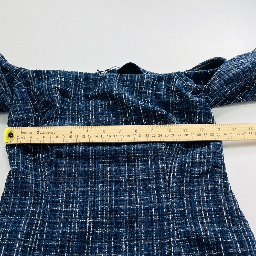 ✨ NWT Zara Off-Shoulder Tweed Top – Chic Statement Piece 💙✨ - Picture 7 of 12